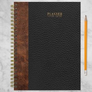 July 2024 - June 2025 Bound Black Medium Weekly Monthly Planner